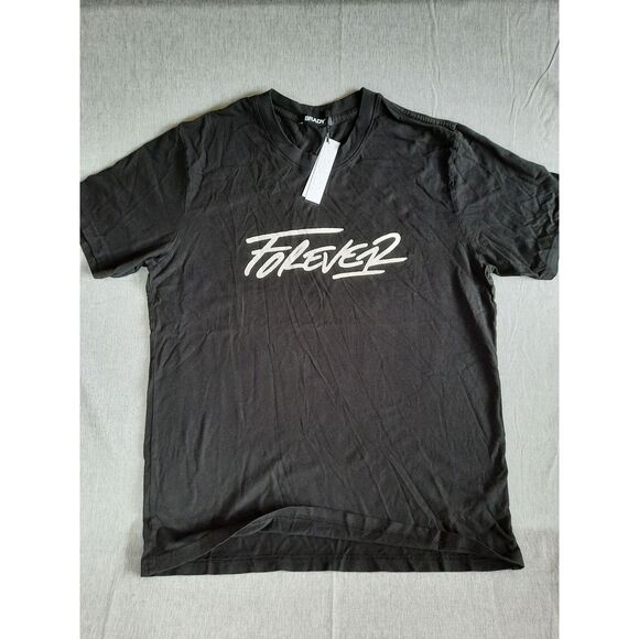 Brady Men Large Art Logo Forever 12 Short Sleeve T-Shirt Black Pre-Shrunk Cotton - Picture 1 of 8